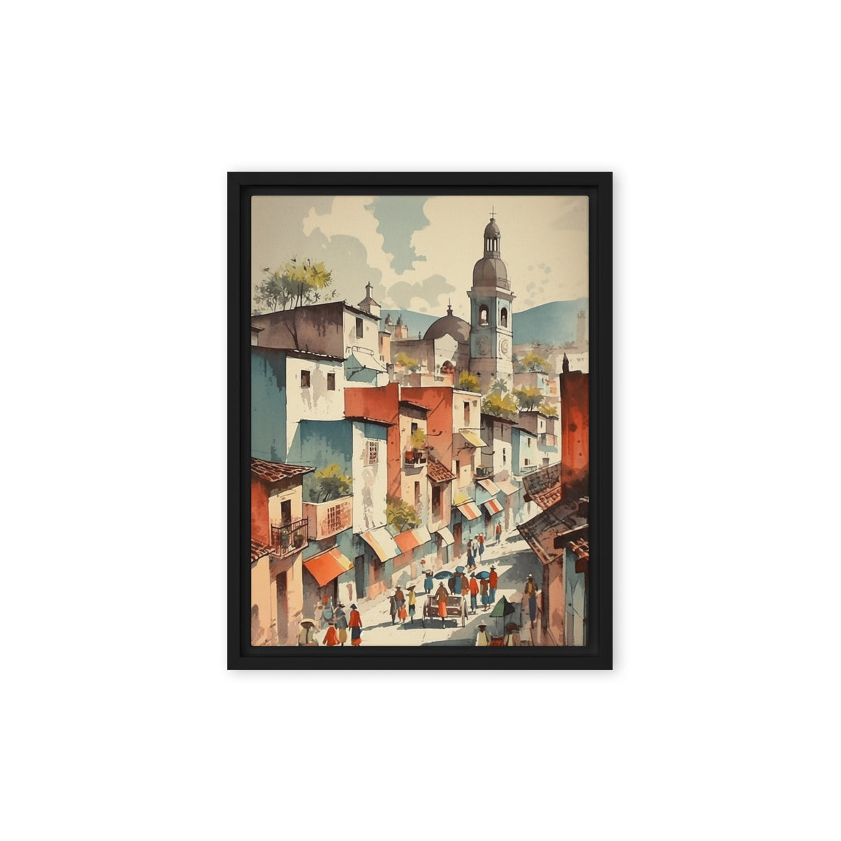 Mexican town Framed canvas
